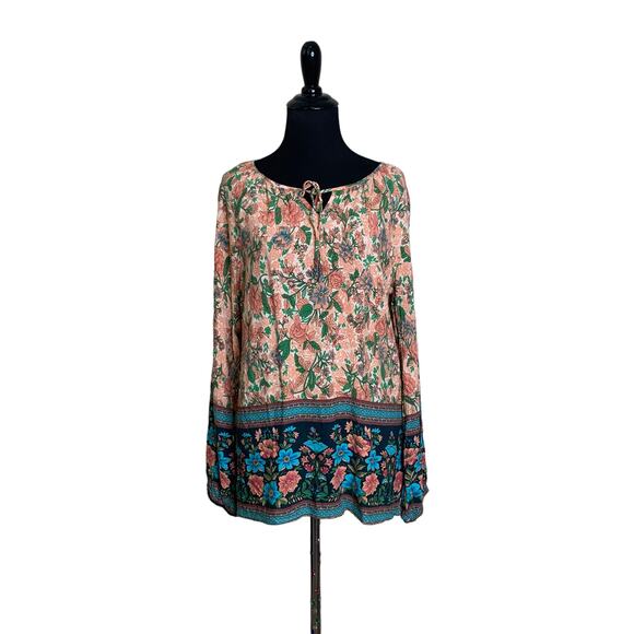 Suzanne Betro long sleeves floral tunic top size M - Picture 8 of 8
